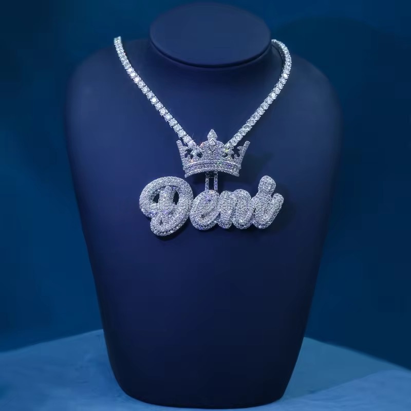 Abstract Iced VVS Moissanite Diamond Necklace