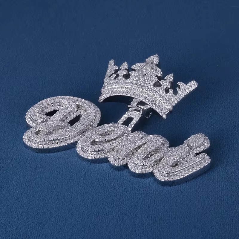 Abstract Iced VVS Moissanite Diamond Necklace - Image 3